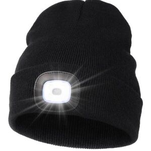 Unisex LED rechargeable Beanie Hat - Black